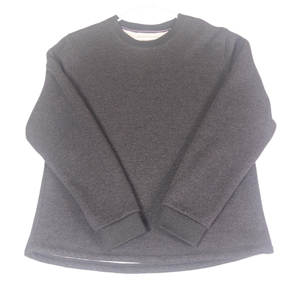 BC Clothing Heritage Mens XXL Sherpa Lined Crewneck Sweater Charcoal Gray Marl